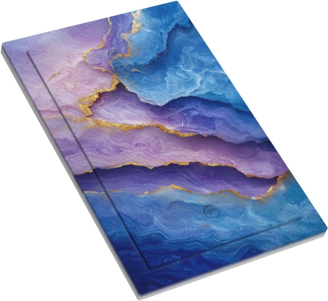 Decorative Light Switch Plate Covers Abstract Blue Purple Gold Marble Texture 1 Gang No Device Single Blank Outlet Covers Wall Plate Light Switch Cover Plate for Bathroon Kitchen Decor