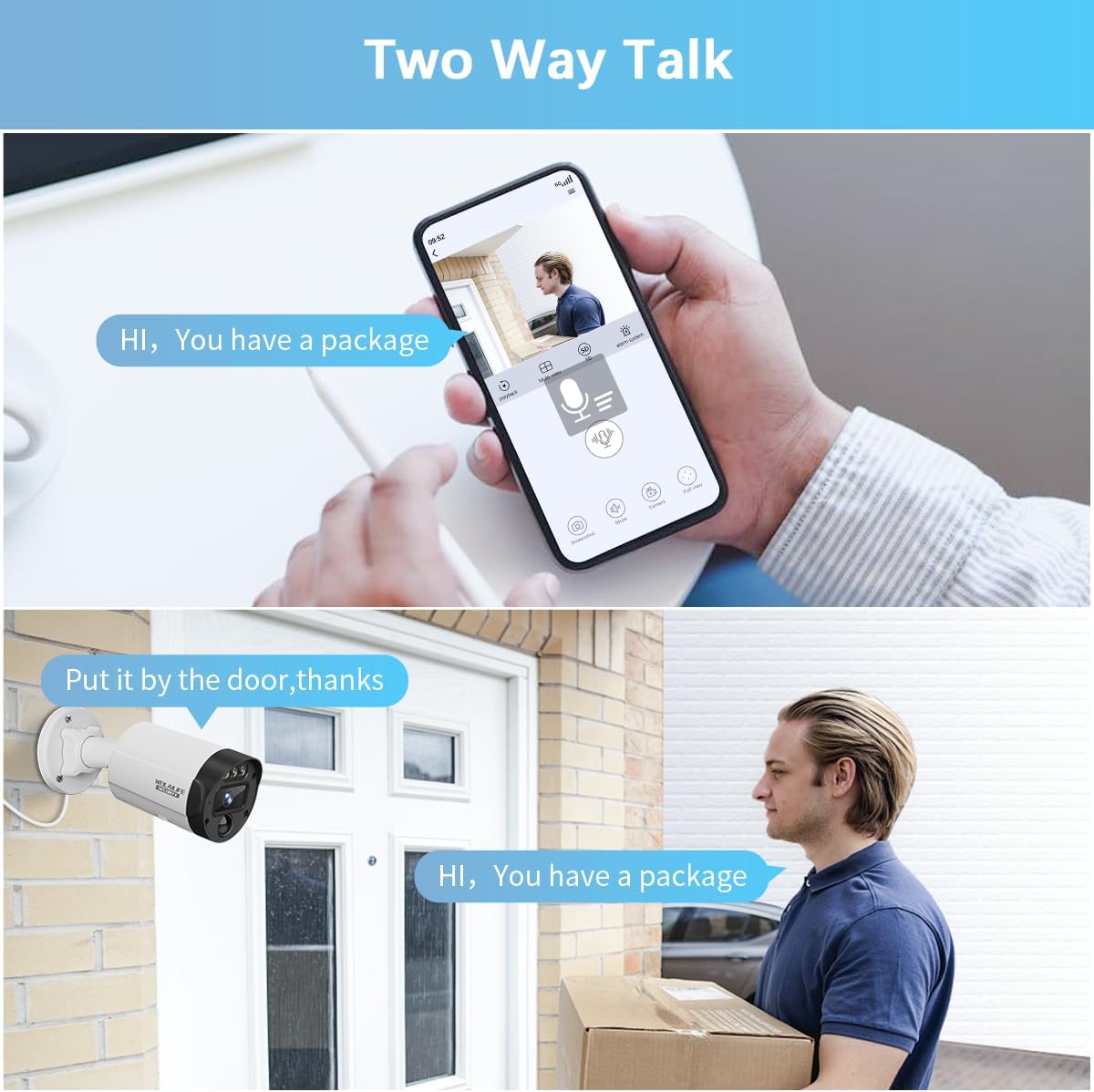 【130° Ultra Wide-Angle & 2-Way Audio】 4K Outdoor Wired Security Camera System, Wired Home Security Camera System, Home Video Surveillance System