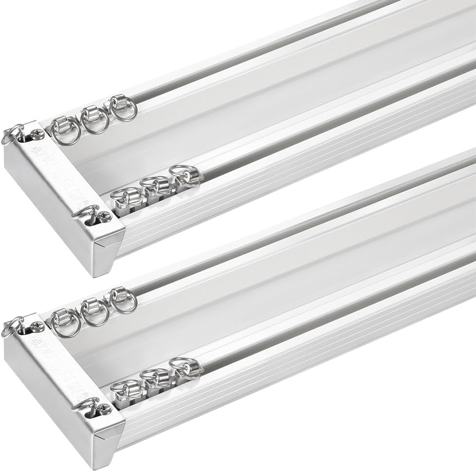 ZSHINE Heavy-Duty Curtain Conjoined Double Track rails Ceiling Mounting for Living Room Bedroom Room Divider (White 13.1ft 2sets)