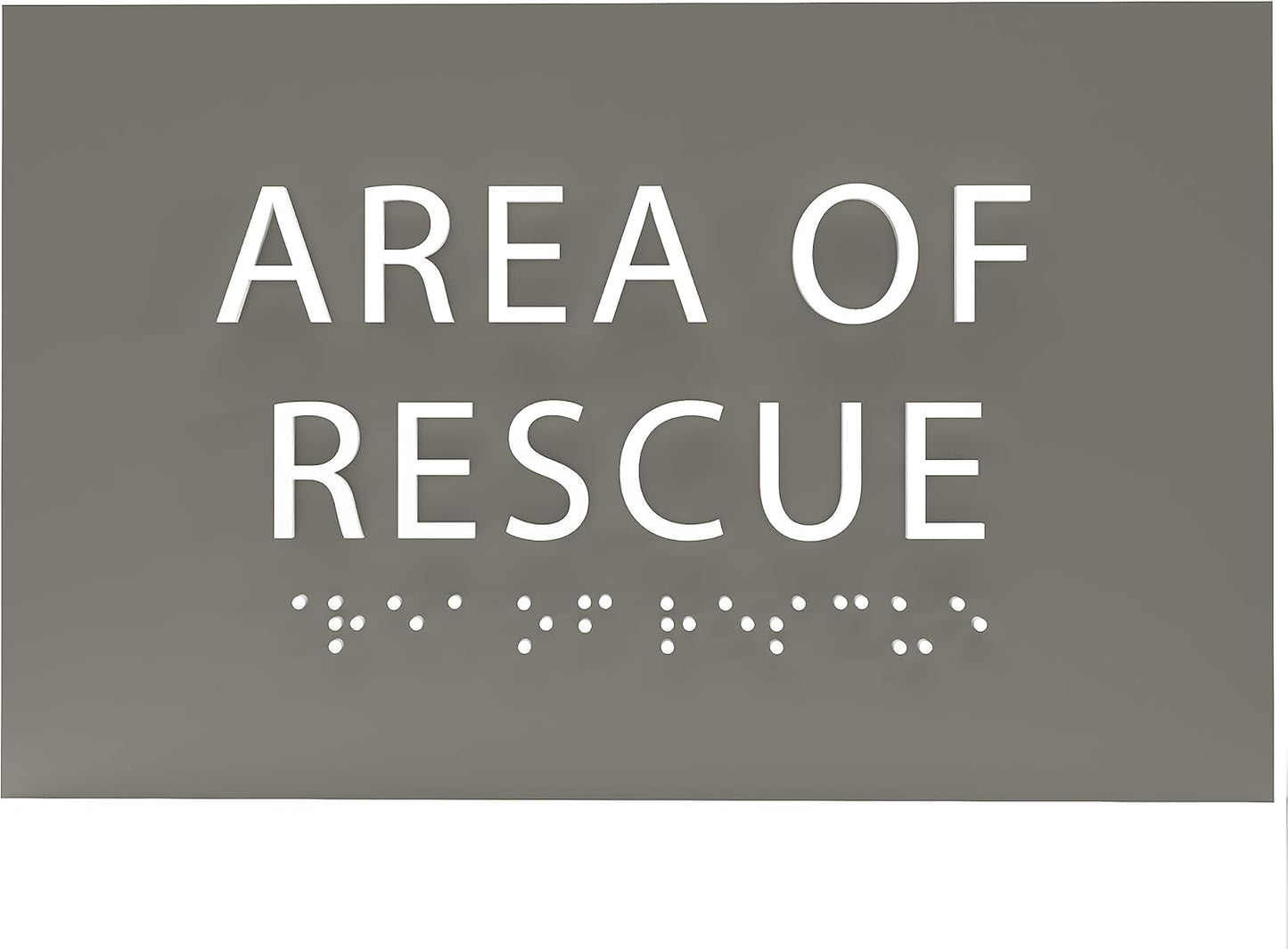 6" X4" Area of Rescue Sign - ADA Compliant Tactile Graphics Grade 2 Braille Text Wall Sign | Emergency Assistance, Refuge Place Sign for Schools, Offices, Apartments & Restaurants