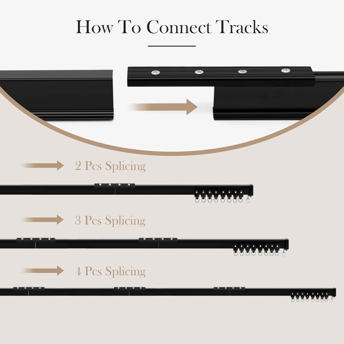 Flexible Ceiling Curtain Tracks, Ceilings Track for Curtains, Aluminum Curtains Track Ceilings Mount,Wall Mount Curtain Rail, Ceiling Curtain Rod, Sliding Curtain Tracks with Clips (Black 9FT)
