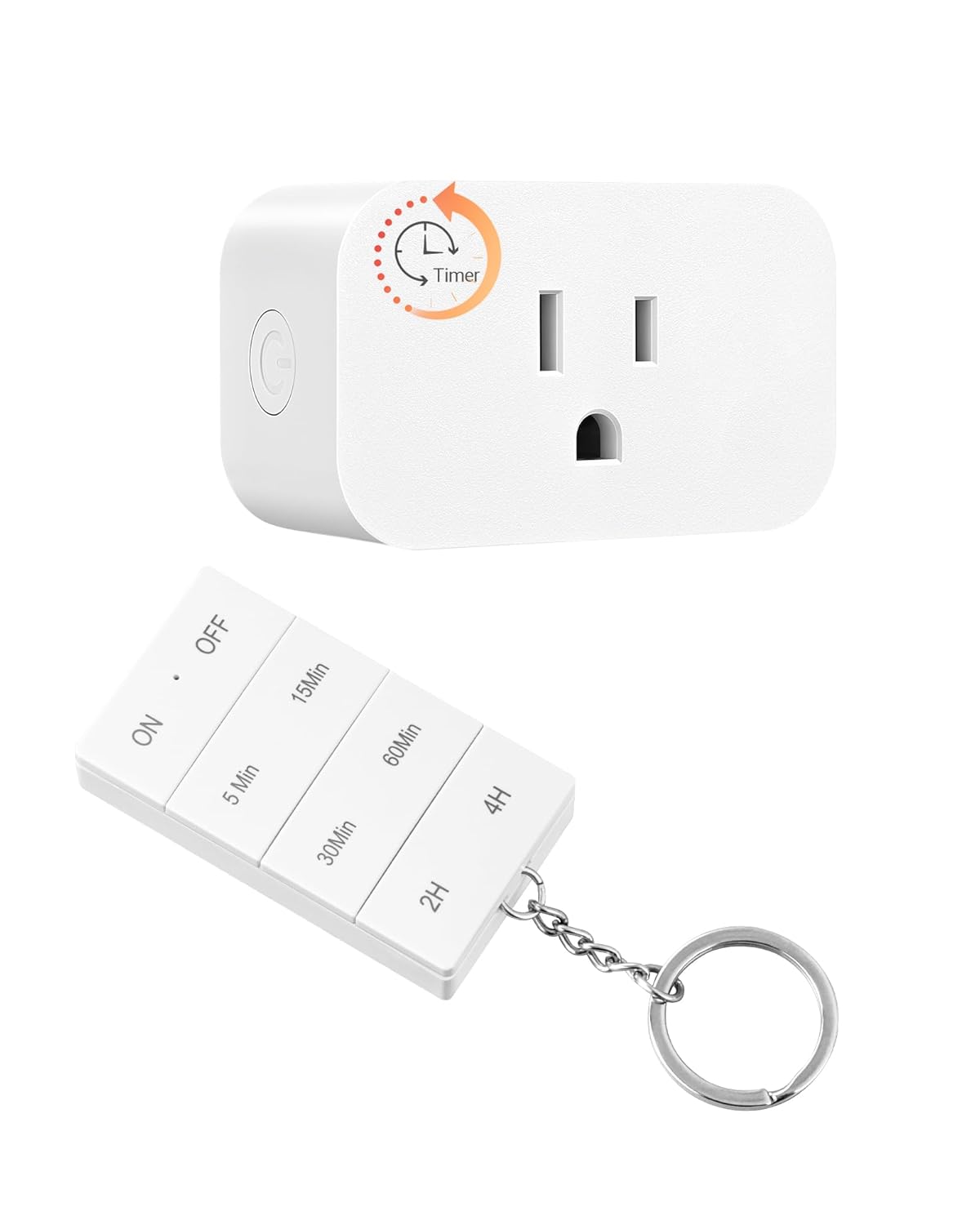 DEWNEWILS Remote Control Outlet with Timer, Indoor Remote Timer Outlet, 100FT Wireless Control Range, 15A/1875W, Remote Outlet Switch Countdown Time for Christmas Decor
