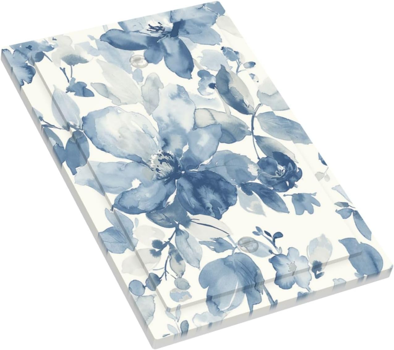 Light Switch Cover Plate Blue Watercolor Floral 1 Gang No Device Blank Electrical Wall Plates Faceplate Decorative Switch Plate for Bedroom Bathroom Decor