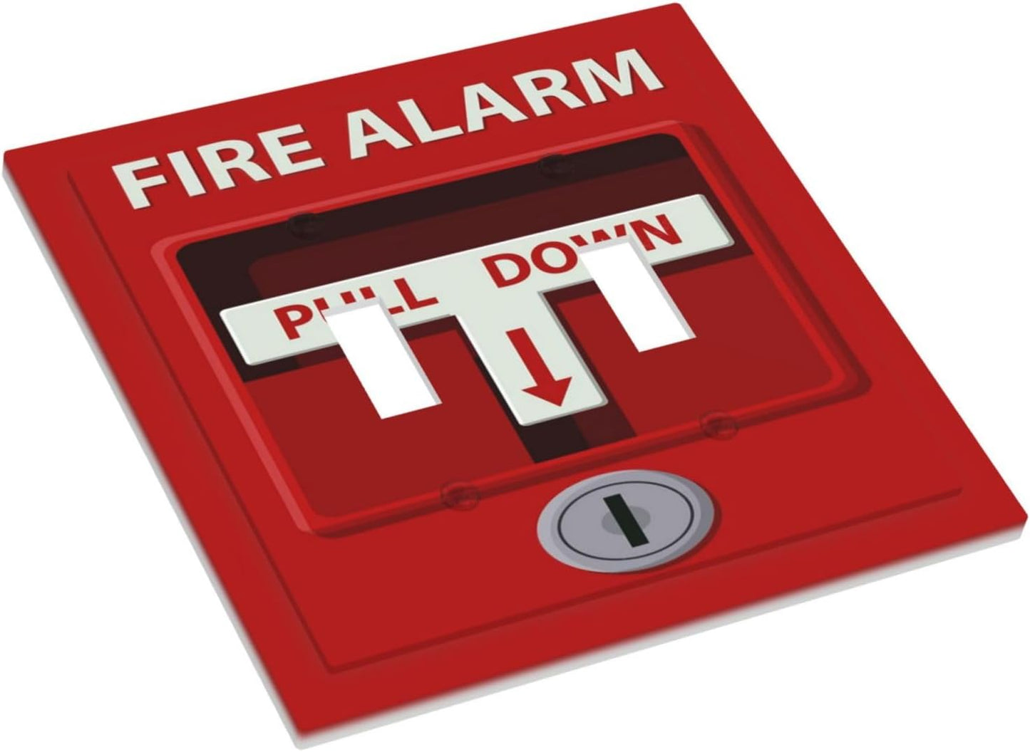 Decorative Light Switch Plate Covers Red Fire Alarm Novelty 2 Gang Wall Plate Double Toggle Switch Cover Plate Electric Dual Device Electrical Faceplate for Bedroom Office Bathroom Decor
