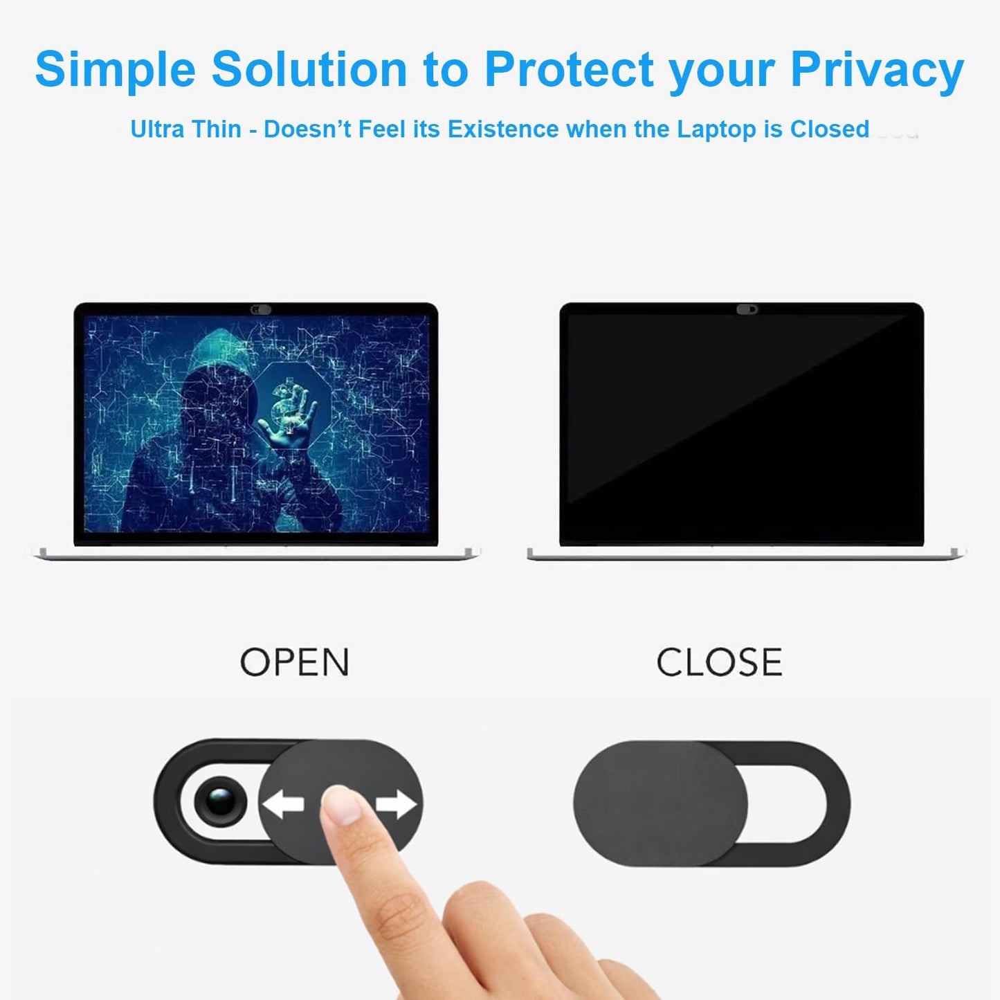 JOS [8 Pack] Webcam Cover, 0.03 inch Ultra Thin Laptop Camera Cover Slide for iPhone iPad MacBook Pro Computer iMac Cell Phone PC Accessories Camera Blocker Slider, Great for Privacy