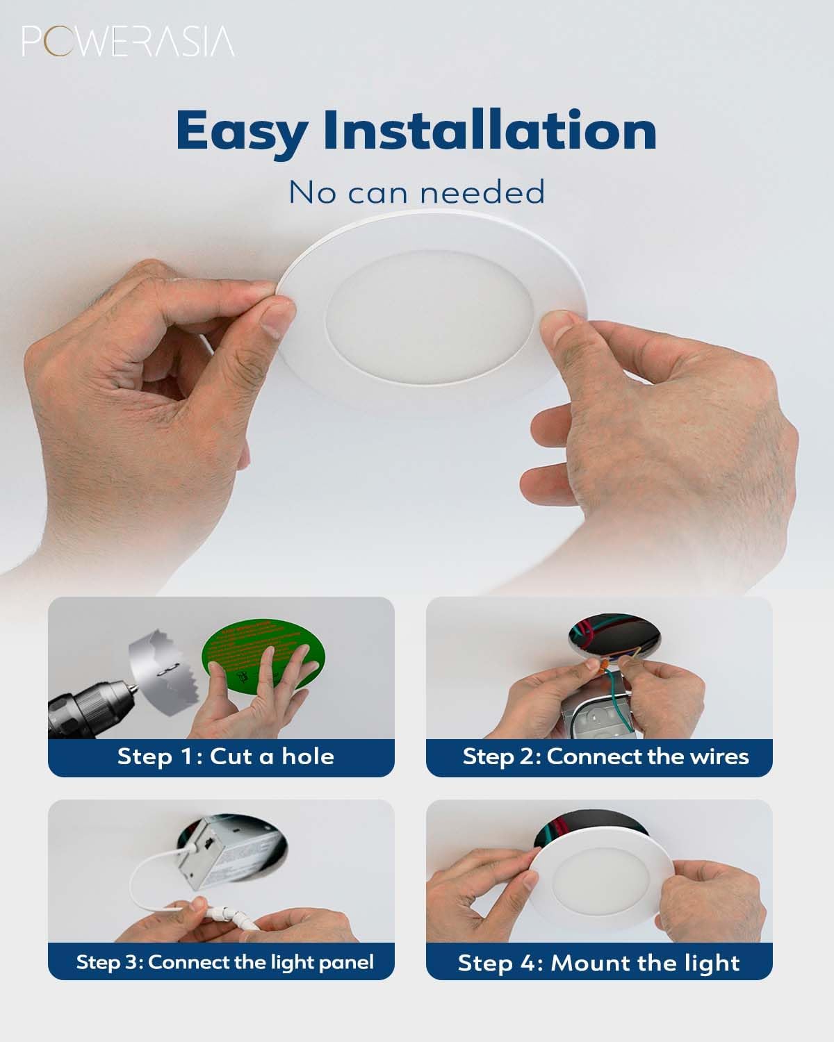 20 Pack 6 Inch LED Recessed Lighting with Junction Box, 5CCT 2700K/3000K/4000K/5000K/6000K Selectable, 15W 1200lm Ultra-Thin Recessed Downlight-ETL and Energy Star Certified