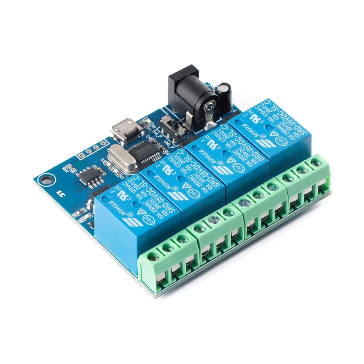 LCUS-4 USB Relay Module 4 Channel with Overcurrent Protection for Home Automation, Serial Control, Intelligent USB Switch