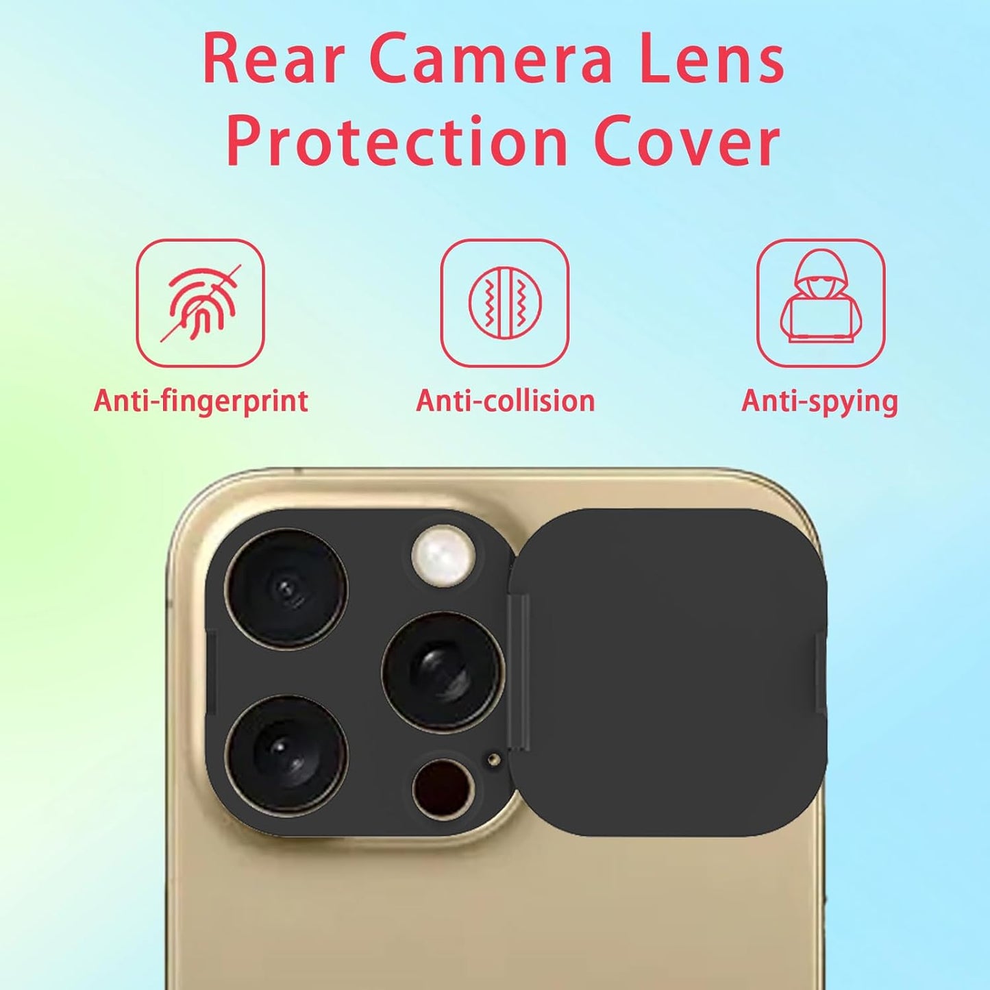 Front Camera Cover Compatible for iPhone 16Pro /16 Pro Max with Rear Lens Cover,Protect Privacy and Security But Not Affect Facial Recognition(2Pack)-2025 Updated Version