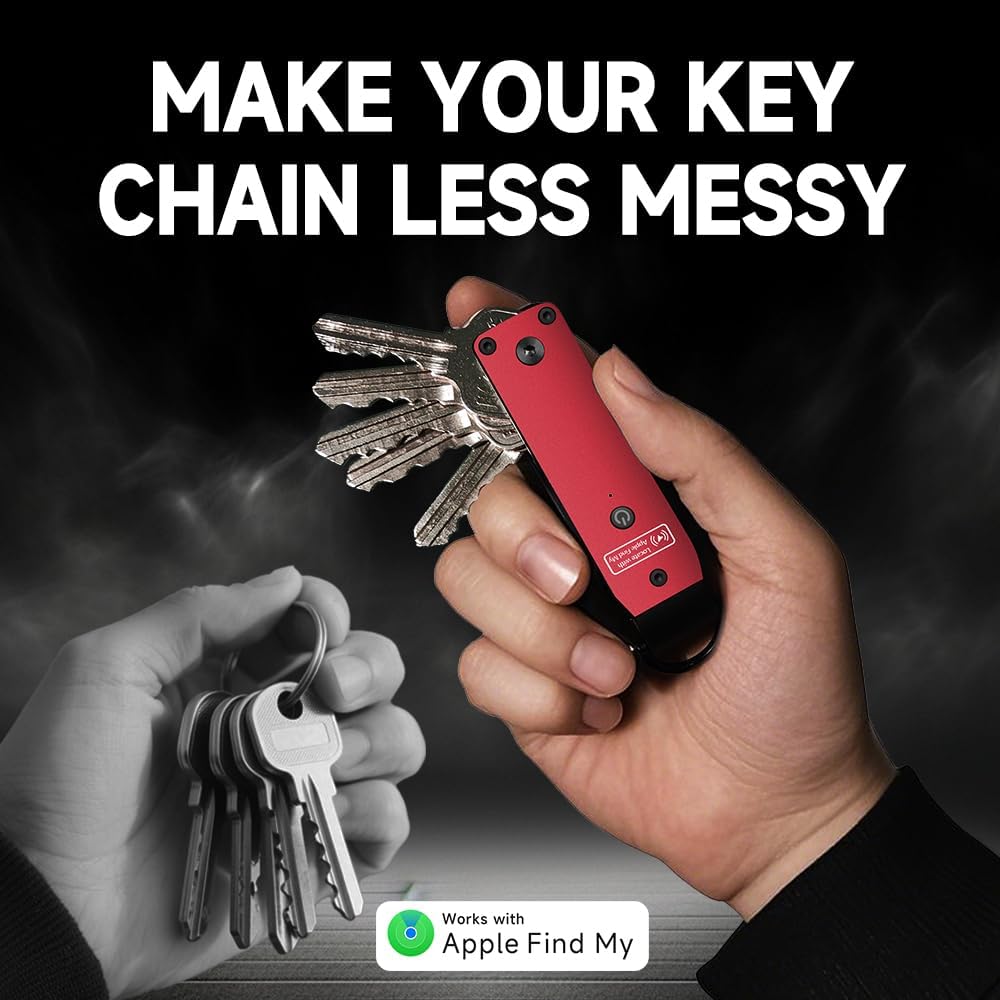 Key Organizer Men's Keychains with Smart Tracker, Key Finder, Compact Key Holder -Minimalist Key Case Metal Car Key Chain