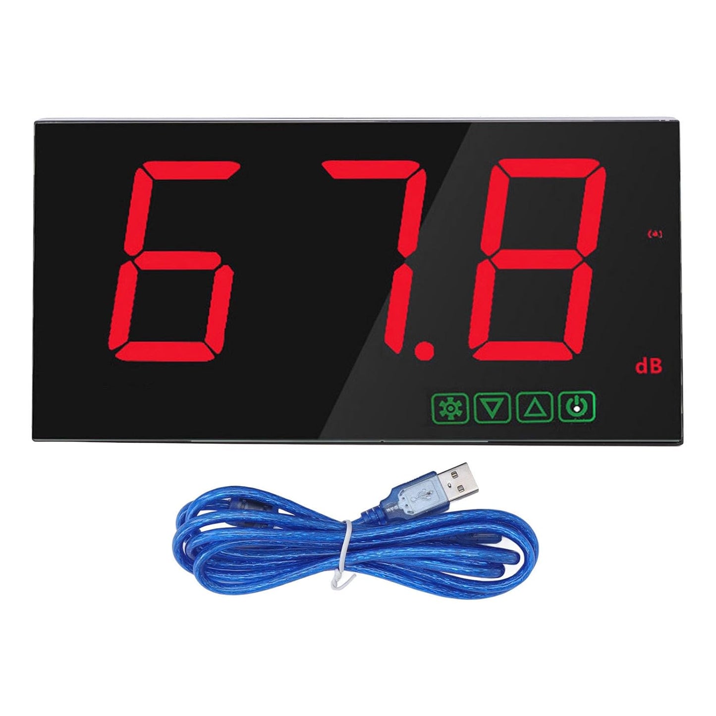 Wall Mounted Decibel Meter, Sound Level Meter 30-130dB with Alarm, USB Rechargeable Battery Level Indication - High Accuracy, Digital Display, Ideal for Industrial and