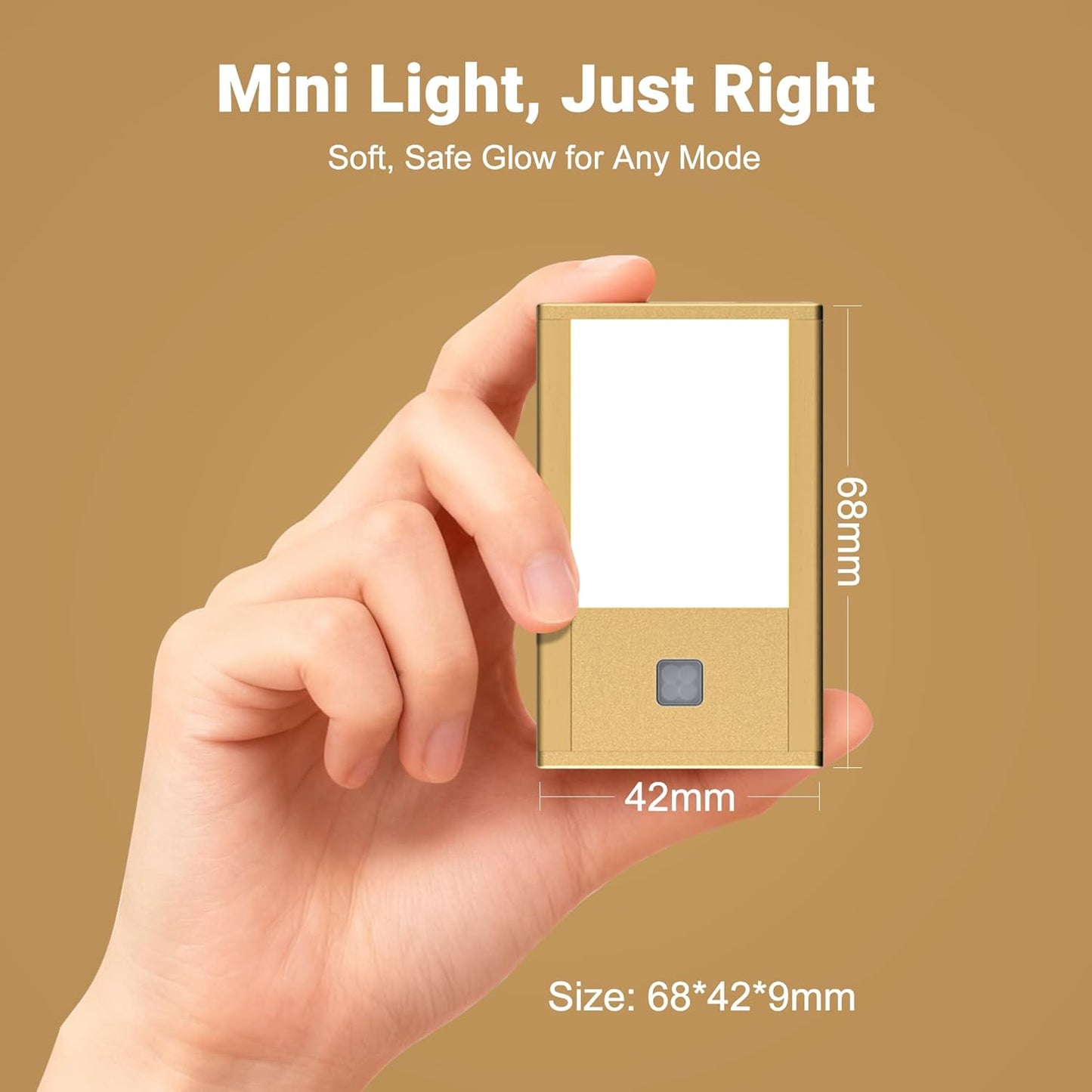 Rechargeable Motion Sensor Night Lights, 4-Pack - Brushed Gold Aluminum Alloy, Ultra-Compact Magnetic Mount, 3000K Warm White Glow, Ideal for Hallways, Bedrooms, Stairs & Nightly Use