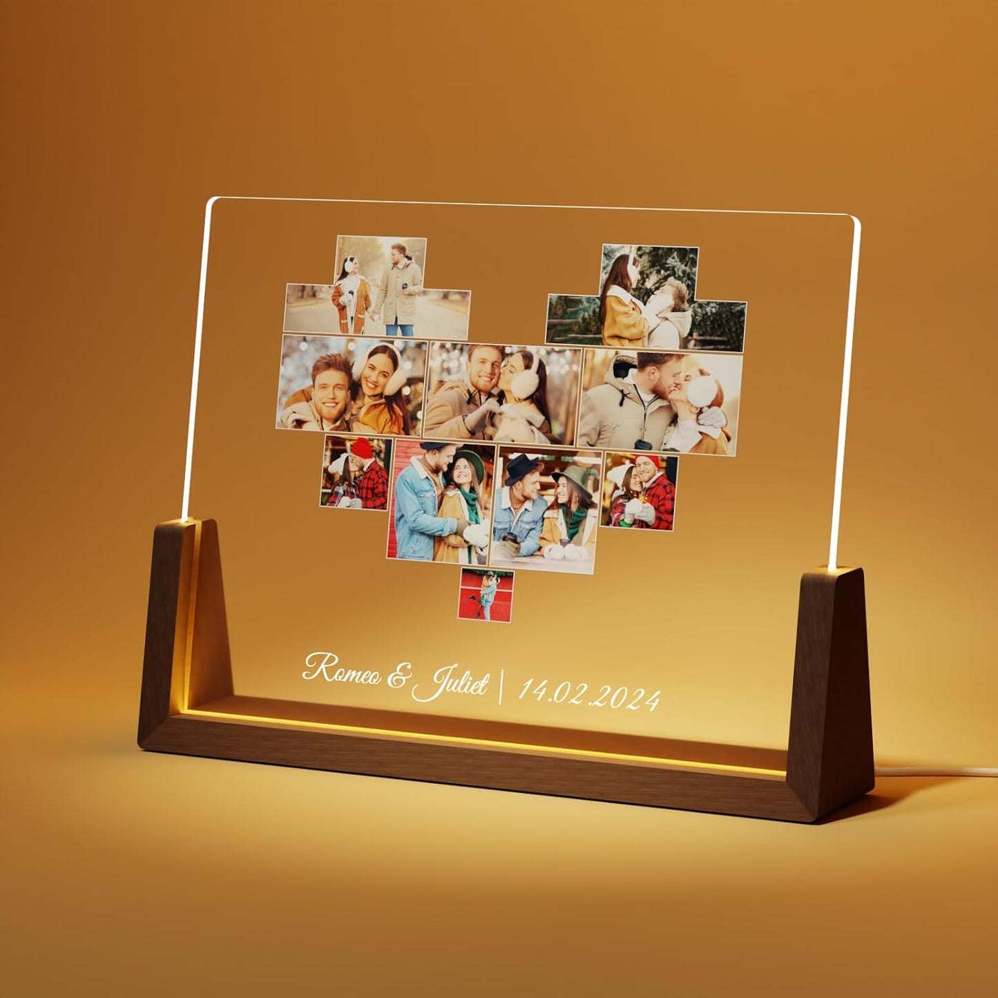 Photo Decorative Plaque Personalized Gifts, Custom Gifts for Him Her, Customized Picture Frame for Boyfriend Girlfriend Couples Wife Women on Anniversary Birthday