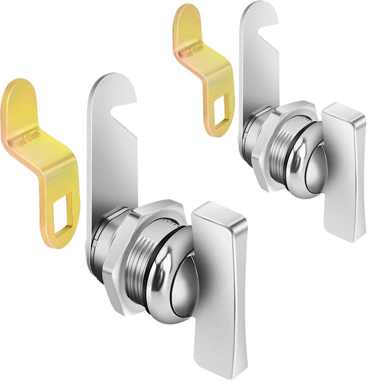 5/8' Cam Locks Thumb Operated Cabinet Lock Replacements RV Compartment Storage Locks Fits Vehicles, Files Drawers (5/8 Inch 2Pcs)