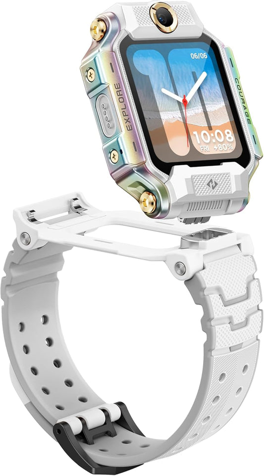 imoo X10 Kids Smartwatch, Smartwatch with Long-Lasting HD Video & Phone Call, Kids GPS Watch with Real-time Locating，14 Days History, Multisport Mode，IPX8 Water-Resistant，Only Works on Verizon（White）