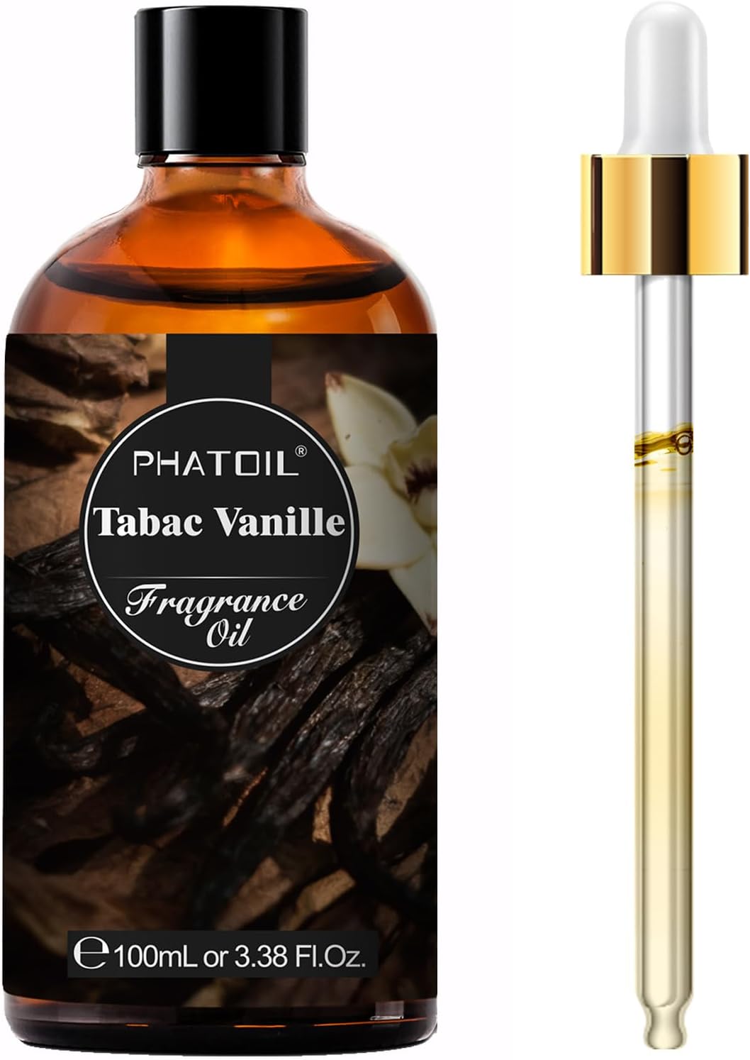 PHATOIL 3.38FL.OZ Tabac Vanille Fragrance Oils for Aromatherapy, Essential Oils for Diffusers for Home, Perfect for Diffuser, Yoga, Skin Care, DIY Candle and Soap Making - 100ml