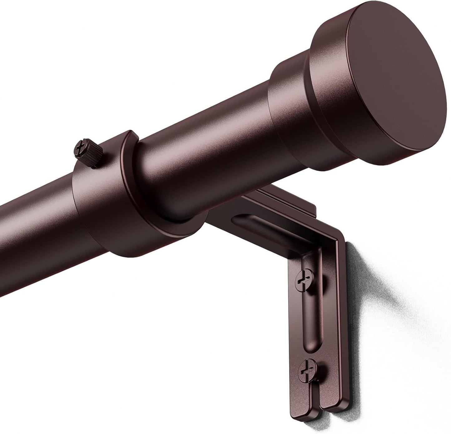 Curtain Rod 32-118 Inch, Heavy Duty 1 Inch Adjustable Curtain Rods for Windows, Antique Bronze Long Window Treatment Rods, Modern Design, Easy Installation