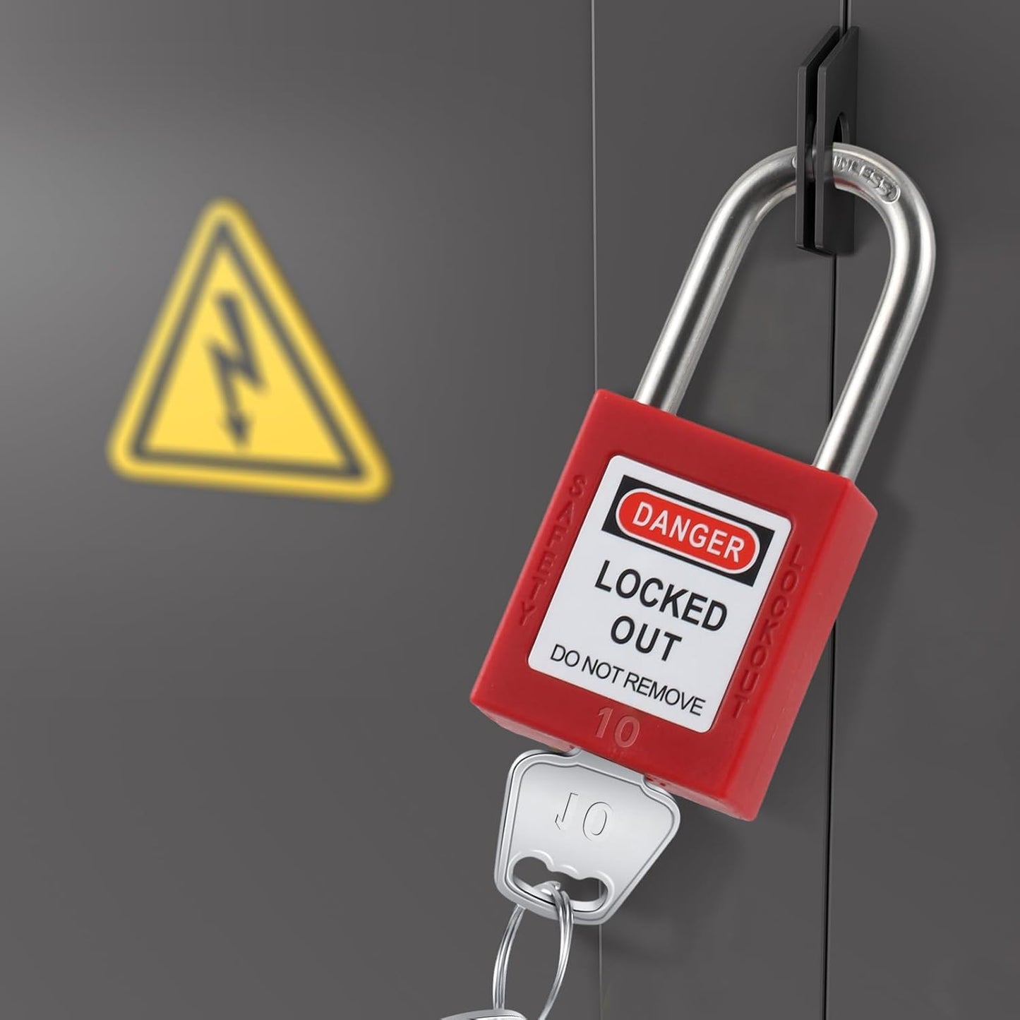Landhoow 24 Set Lockout Tagout Locks and Keys Kit Loto Locks Different Safety Lock 2 Keys Per Lock Tag Out Padlocks for Electrical Lockout Tag Out Stations and Devices Kits (Red)