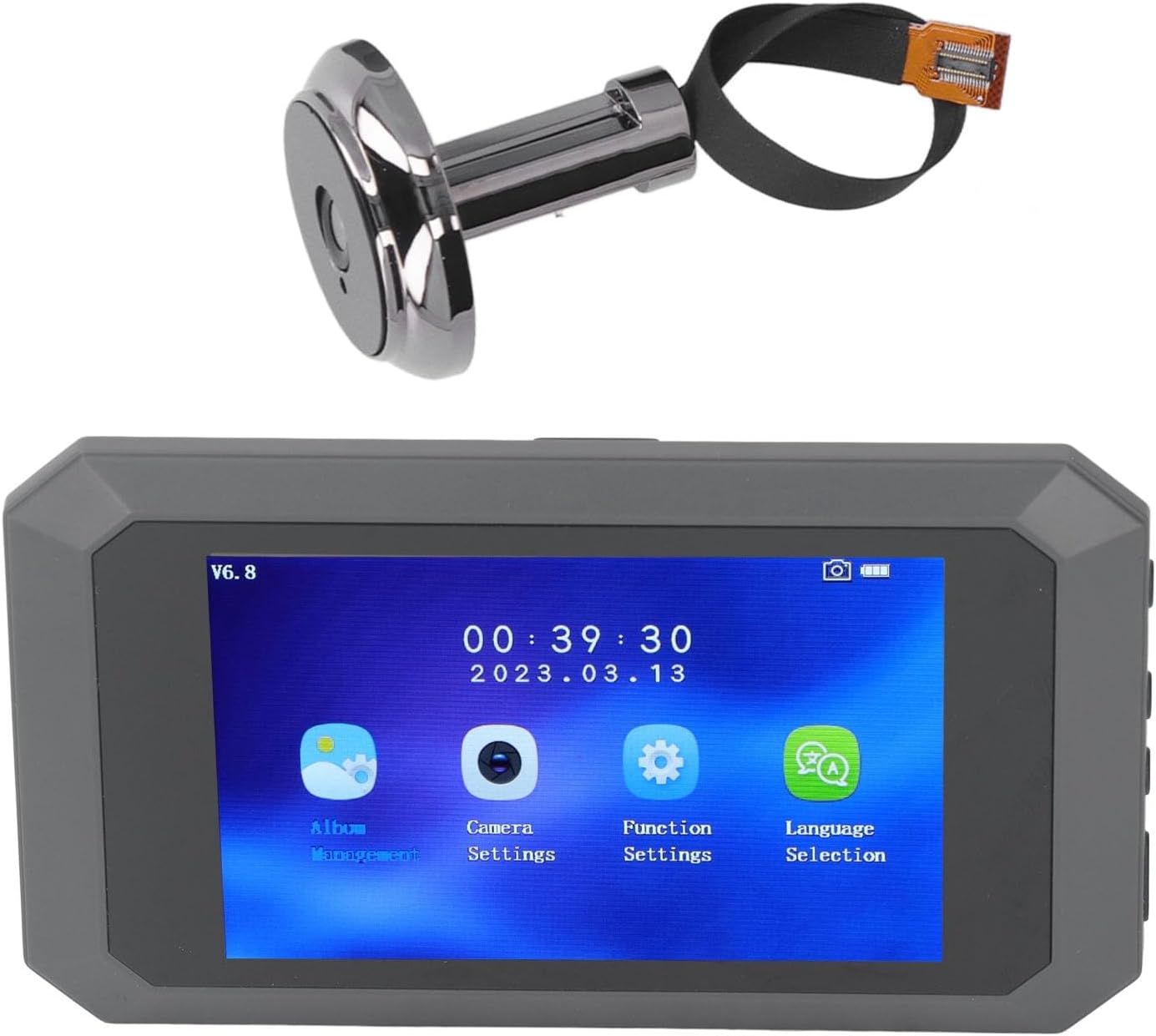 Video Doorbell, 3.97 Inch Color Display 1080P Peep Hole Camera with 135° Wide Angle, Infrared Fill Light, Rechargeable Visual Doorbell, for Home Security