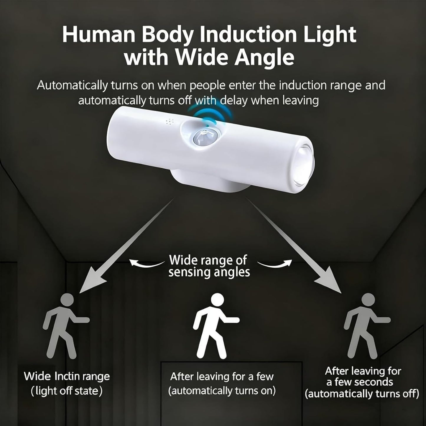 Rechargeable Smart LED Motion Sensor Ambient Light, Punch-Free Smart Sensor Magnetic Rechargeable LED Lights, Color Changing Motion Sensor Light for Stairs, Wardrobe, Cabinet (6, Black-RGB 7colors)