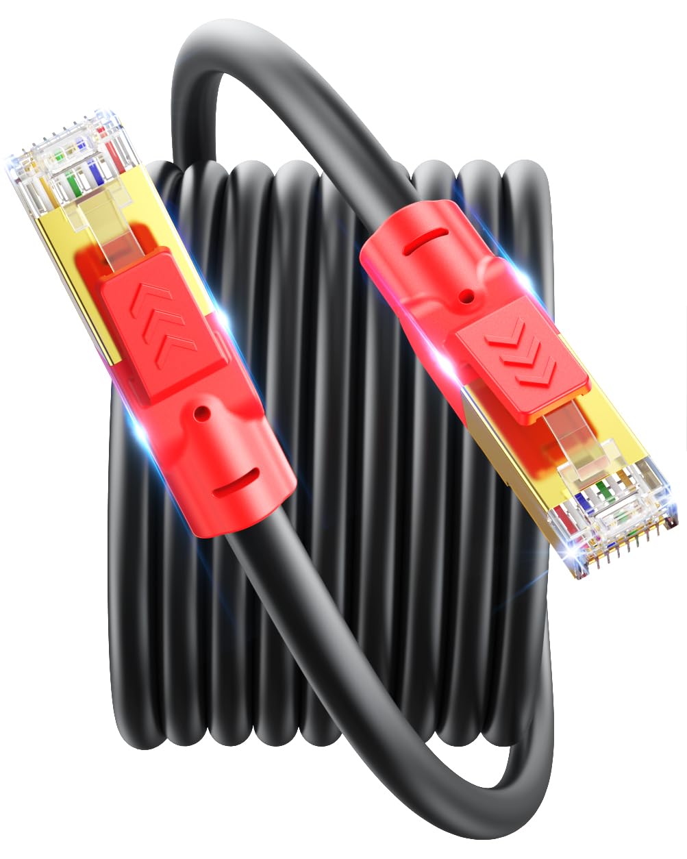 SNANSHI Cat 8 Ethernet Cable 6ft - 40Gbps 2000MHz High Speed Shielded LAN Cable for Gaming, PS5, Xbox, 4K TVs, Modem, Router and More