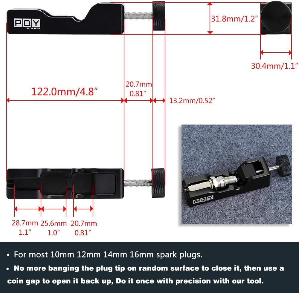 Universal Spark Plug Gap Tool for Most 10mm 12mm 14mm 16mm Spark Plugs Black