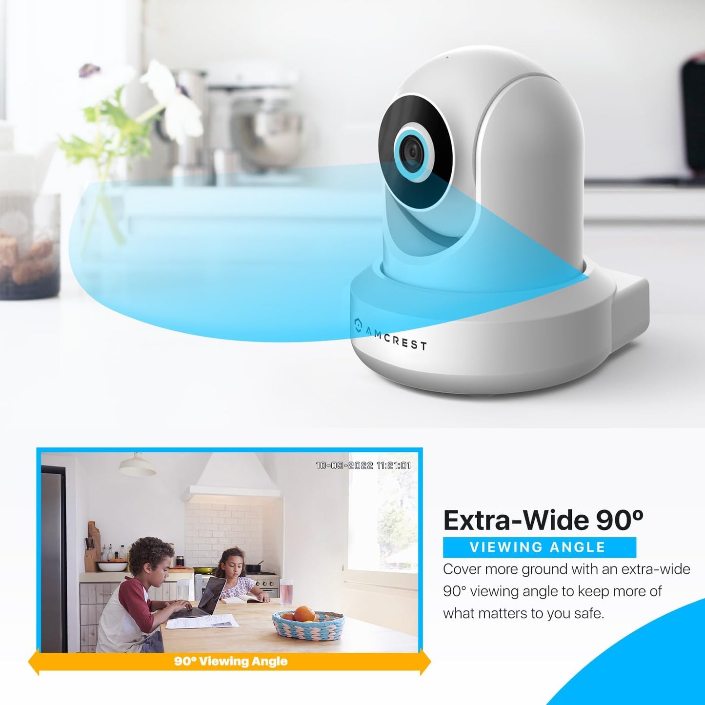 Amcrest 1080P WiFi Security Camera 2MP Indoor Pan/Tilt Wireless IP Camera, IP2M-841W (White)