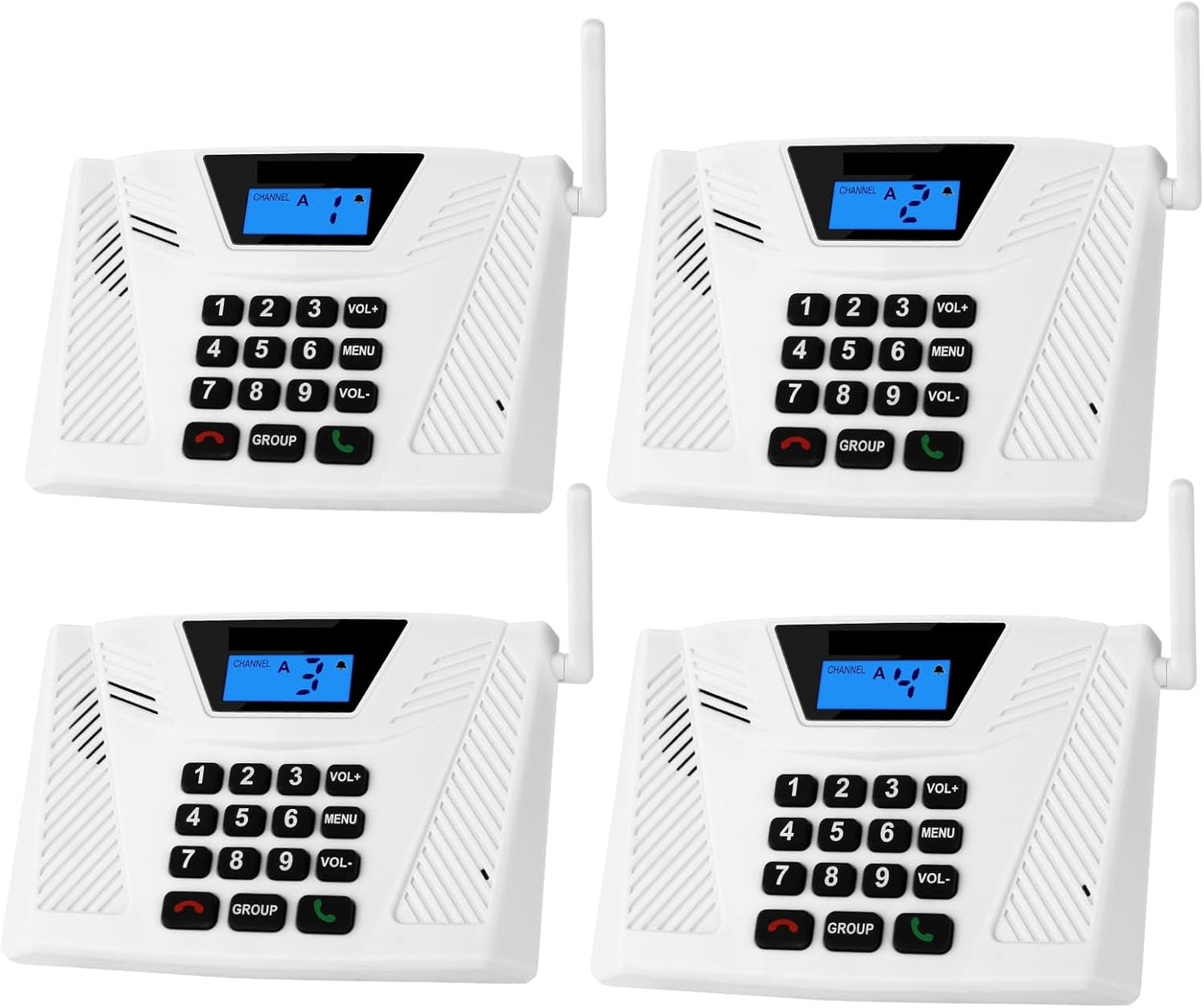Intercoms Wireless for Home Upgraded, Hands Free Intercom 5300ft, Real-Time Two Way Intercoms for Home with Group Call, Full Duplex Wireless Intercom System for Business Office(4 Pack)