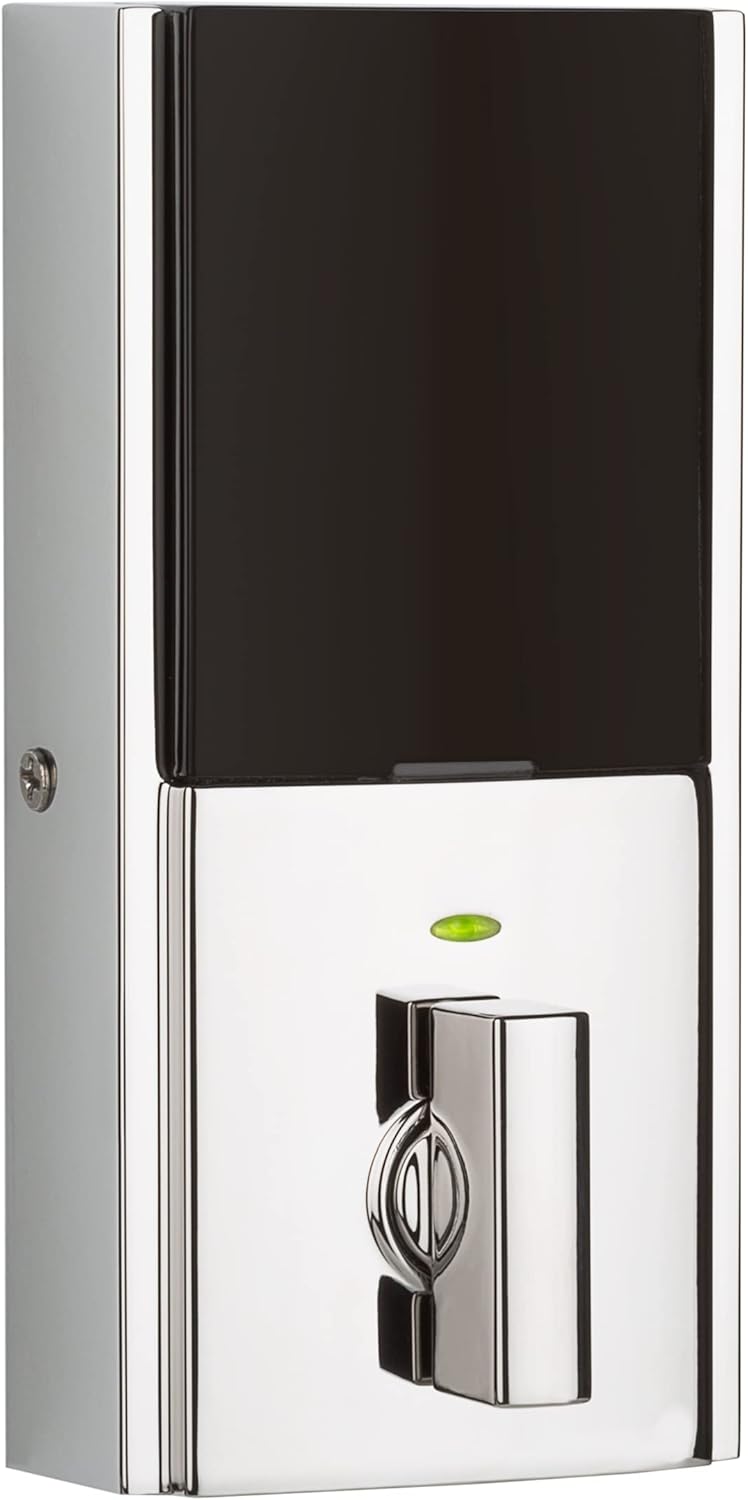 Kwikset SmartCode 916 Z-Wave Smart Lock, Keyless Entry Ring Compatible Door Lock, Touchscreen Electronic Deadbolt, SmartKey Re-Key Security, Smart Hub Required, Contemporary Polished Chrome