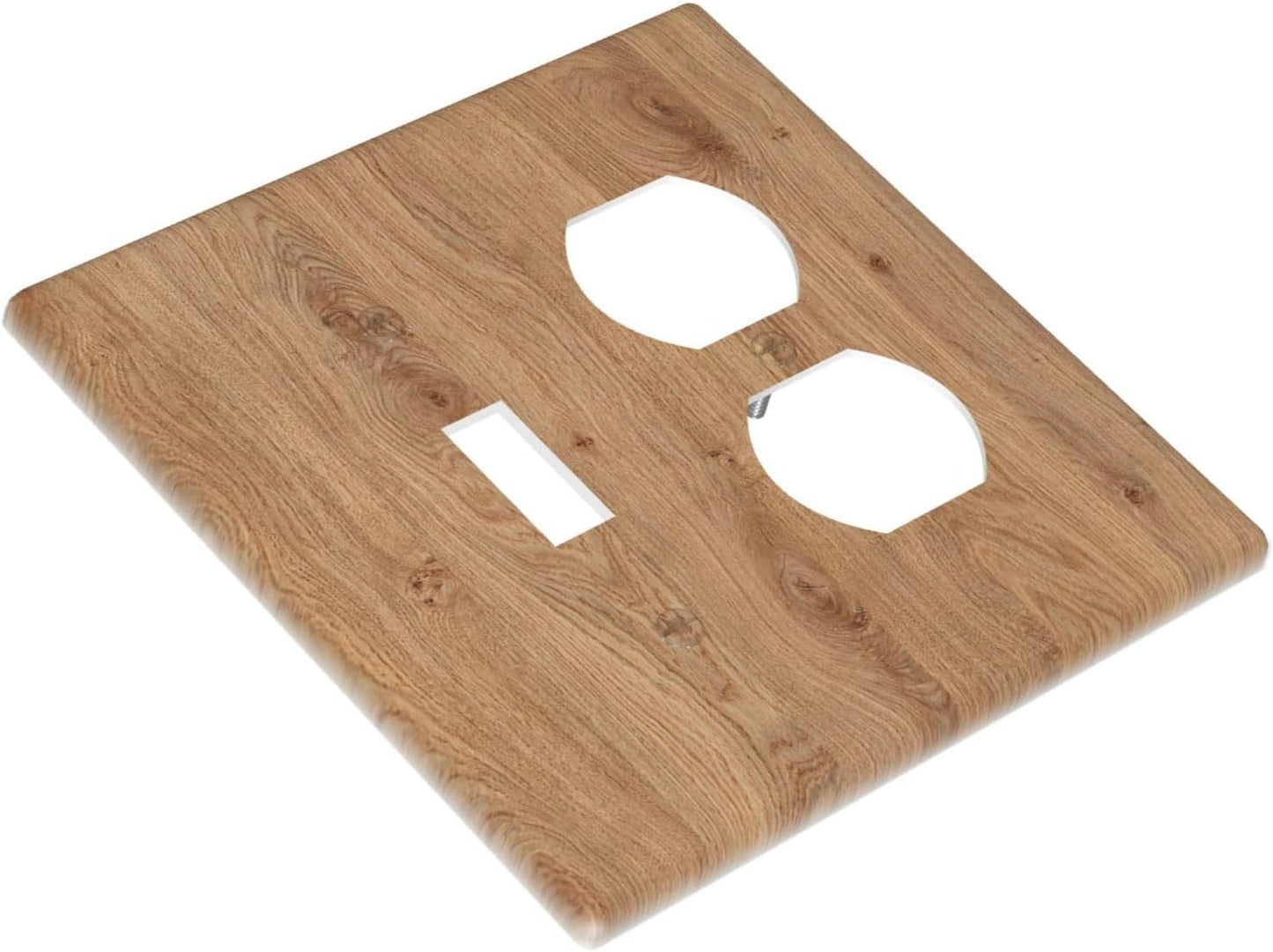 Wallplates Vintage Rustic Wood Color Brown Wood Grain 1 Toggle 1 Duplex Switch Plate Electrical GFCI Faceplate Decorative Light Switch Covers for Farmhouse Cabin Decor