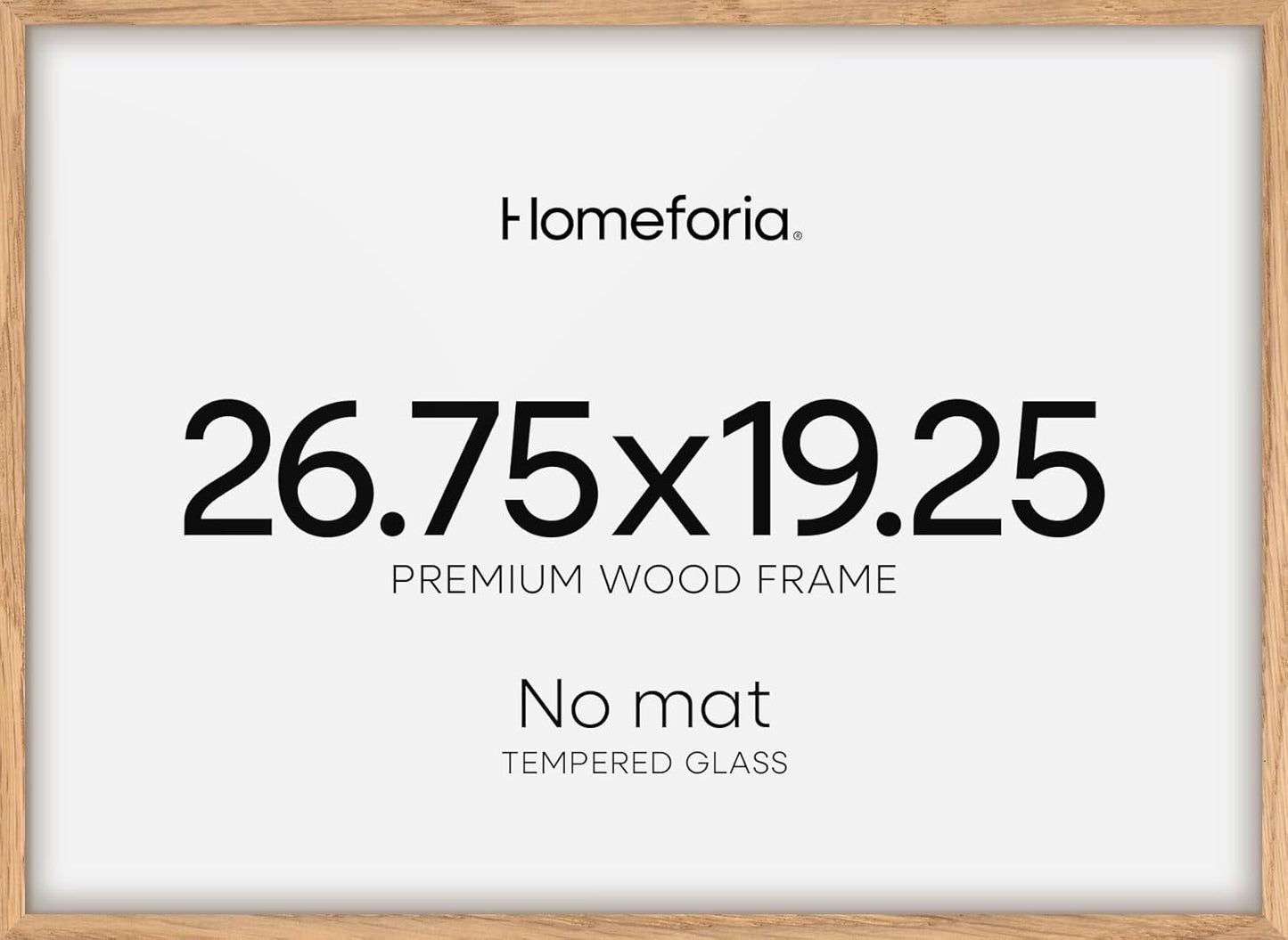 Homeforia 19.25x26.75 Puzzle Frame Wooden, High End Natural Oak 19.25 x 26.75 Picture Frames Light Wood without Mat, 26.75x19.25 Frame for Wall, 19.25by26.75 Frames, Tempered Glass, Wall Kit, Set of 1