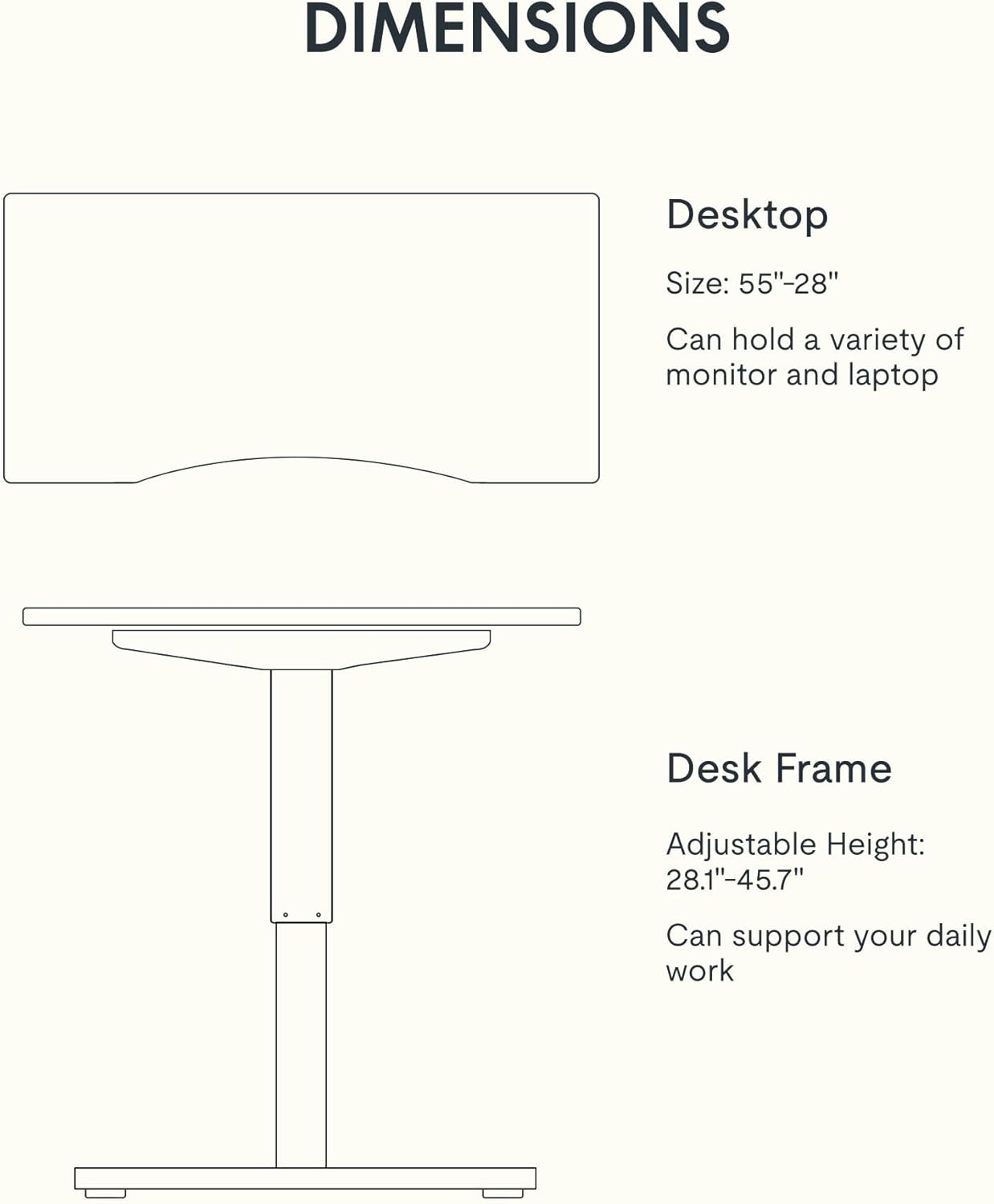 FLEXISPOT EN1 Bamboo Standing Desk, 55 x 28 Inches Whole-Piece Electric Height Adjustable Desk for Home Office (Black Frame + Bamboo Curved Desktop, 2 Packages)