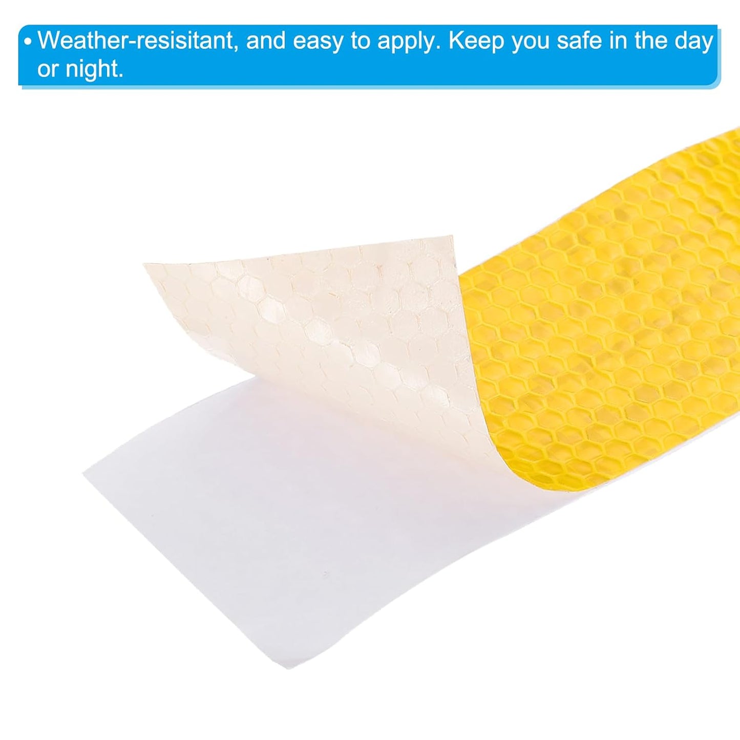 PATIKIL 4 Inch x 33 ft Reflective Tape, 1 Roll Waterproof Self Adhesive High Visibility Caution Warning Safety Tape Reflector with Scraper for Trucks Trailers Cars, Yellow