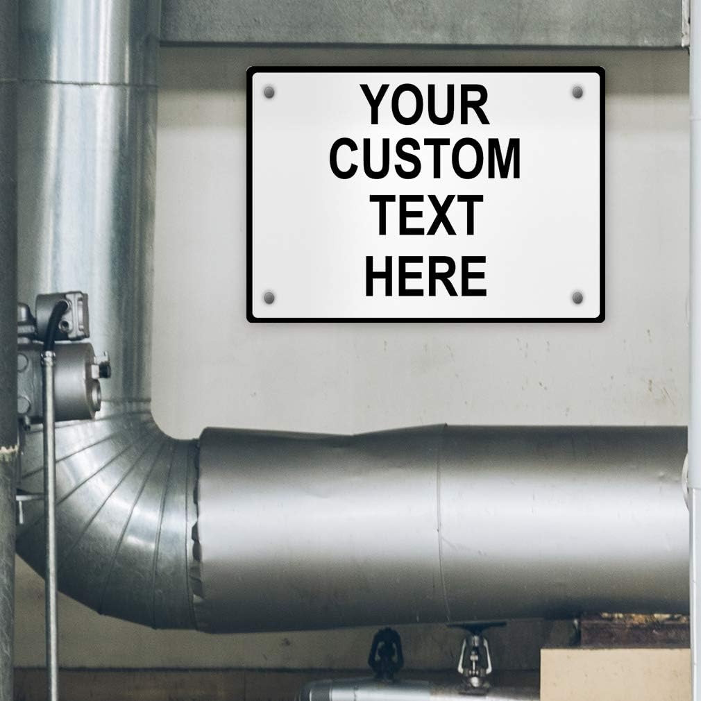 Aluminum Weatherproof Metal Sign Multiple Sizes Custom Personalized Text Here White Black Traffic Regulation Horizontal Street Signs 10x7Inches