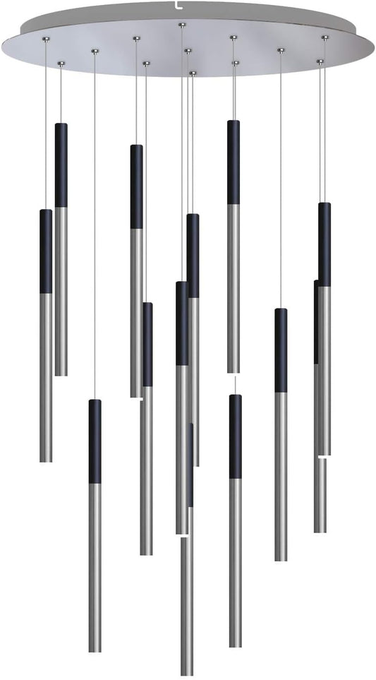 ALTAIR 13 Mini Pendant Lighting Black-Nickel - LED Hanging Light Fixture for Kitchen Island, Bar, Foyer - Cluster Pendants - Dimmable, Adjustable Wire, Lamp Bulb Included