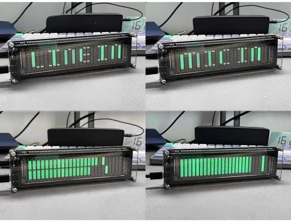 AK2515 Pro Audio Spectrum Analyzer with VFD Display, MIC Input & Advanced AGC, Adjustable Gain, Type-C Power,Precise Sound Level Meter for Musicians and Audio Enthusiasts