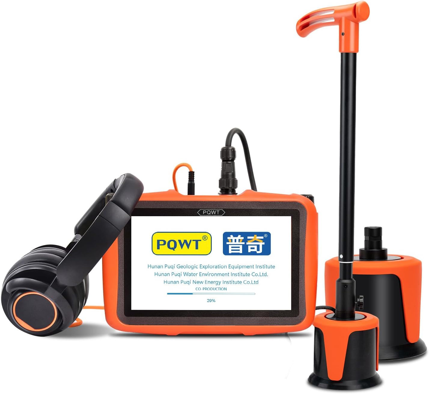 PQWT L6000 Acoustic Water Leak Detector for Outside Ground and Wall Water Pipeline Leakage Detection Kit Multi Sensor Professional Noise Reduction Headphone Smart Touchscreen Aluminum Carry Case