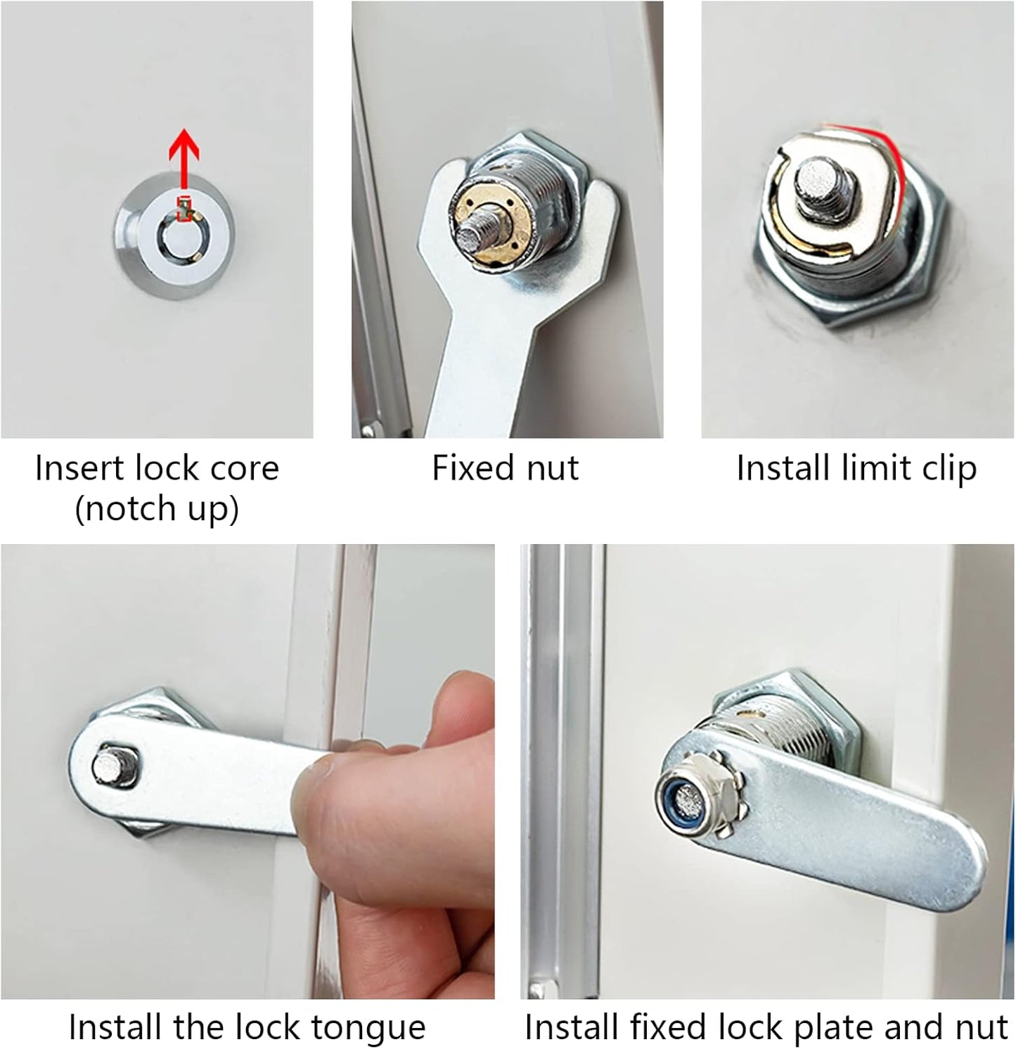 Uenhoy 4 Pack Tubular Cam Lock 3/4 Inch Cabinet Cam Lock Set for Tool Box, File Cabinet, Mail Box, Vending Machine, ATM, Keyed Different