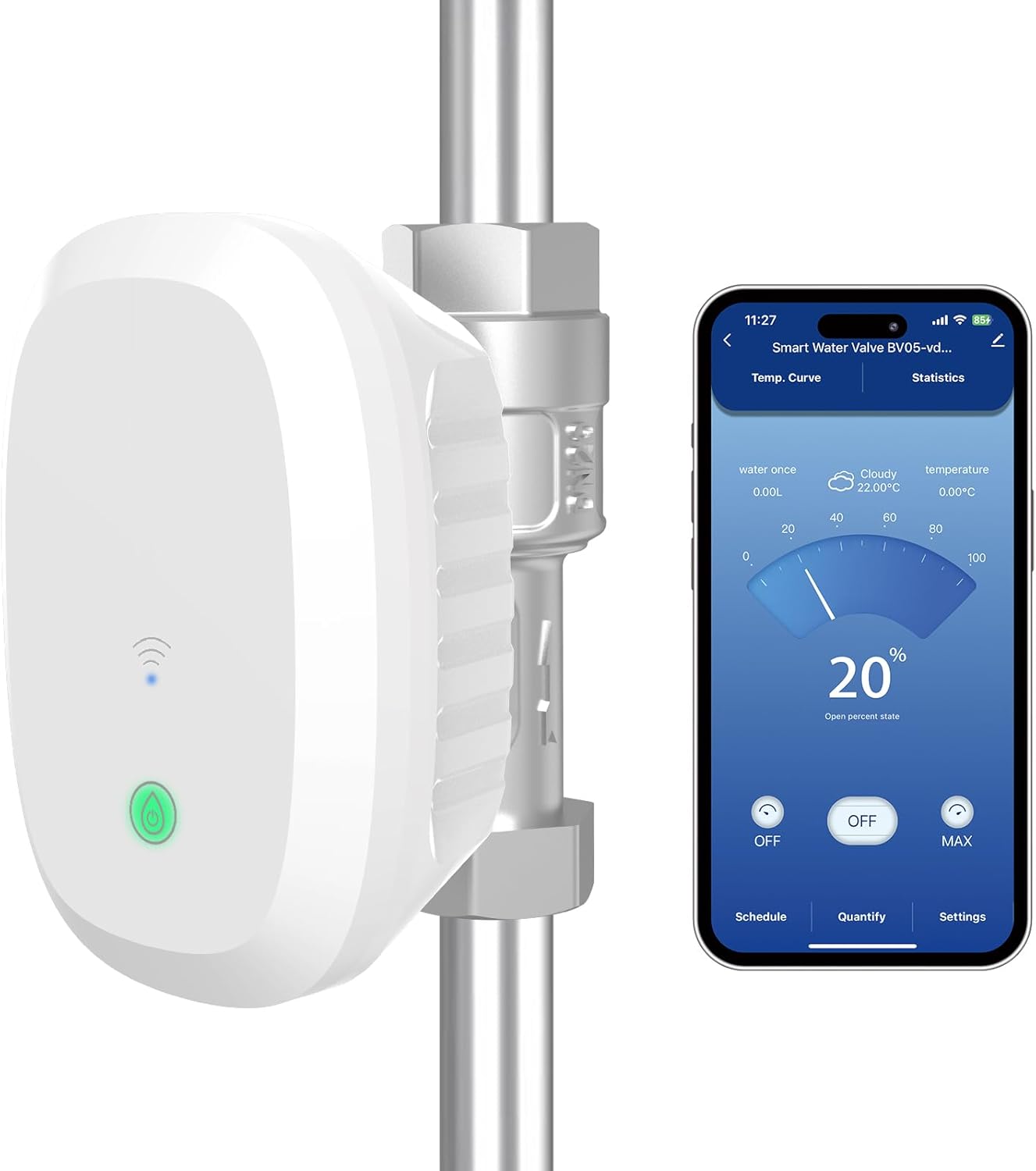 FRANKEVER DN25 Smart Water Valve 1″ Smart Water Management System WiFi Remote Control Faucet Timer for Hose, Sprinkler Water Timer Auto Watering for Plants,Compatible with Alexa,Google