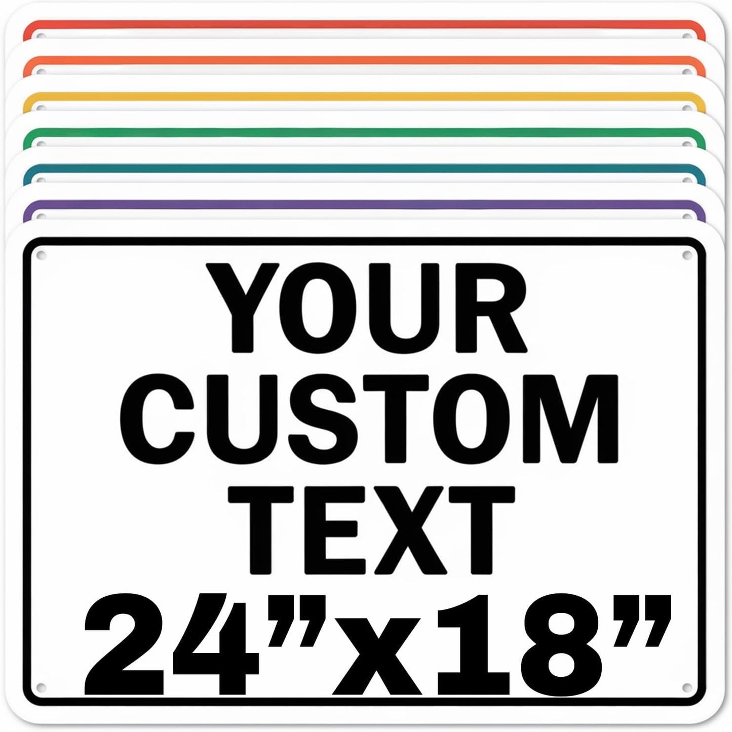 Custom Aluminum Signs – Personalized Weatherproof Metal Signs for Indoor & Outdoor Use – Multiple Sizes – Add Text/Logo – Optional Reflective & Double-Sided Printing – for Home, Business, Hazard, Garden, Door & Commercial Use (Rectangle 2, 24x18inch)