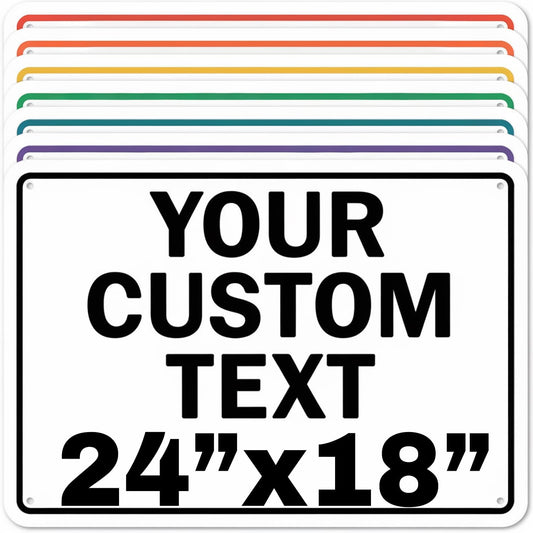 Custom Aluminum Signs – Personalized Weatherproof Metal Signs for Indoor & Outdoor Use – Multiple Sizes – Add Text/Logo – Optional Reflective & Double-Sided Printing – for Home, Business, Hazard, Garden, Door & Commercial Use (Rectangle 2, 24x18inch)