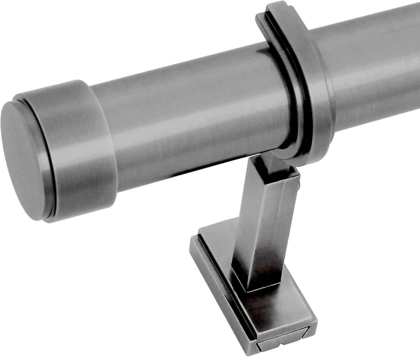 BlastHome® Non-Adjustable Luxury Extra Long Curtain Rod, 1 ¼” Rod Set, 19 foot Fixed Length (Four Rods Connect for a Seamless Look), Gunmetal/Pewter