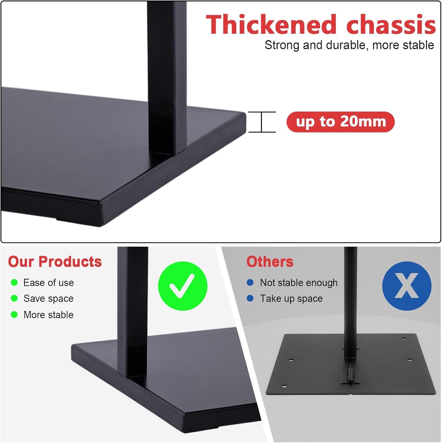 DISPLAYSWORKER Sign holder floor stand, heavy Duty Pedestal poster banner stand for display,22×28 inch slide-in double sided poster sign holder floor standing for board Display (Black, 22×28)