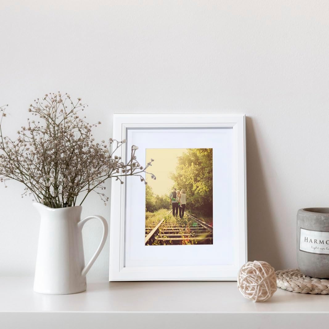 KTKDE 8x10 Picture Frame Set of 3,White Wooden frams, Vertical & Horizontal Wall Hanging for Wall or Tapletop Display,Studio Gallery Photo Frame for Photos, Posters & Art Prints