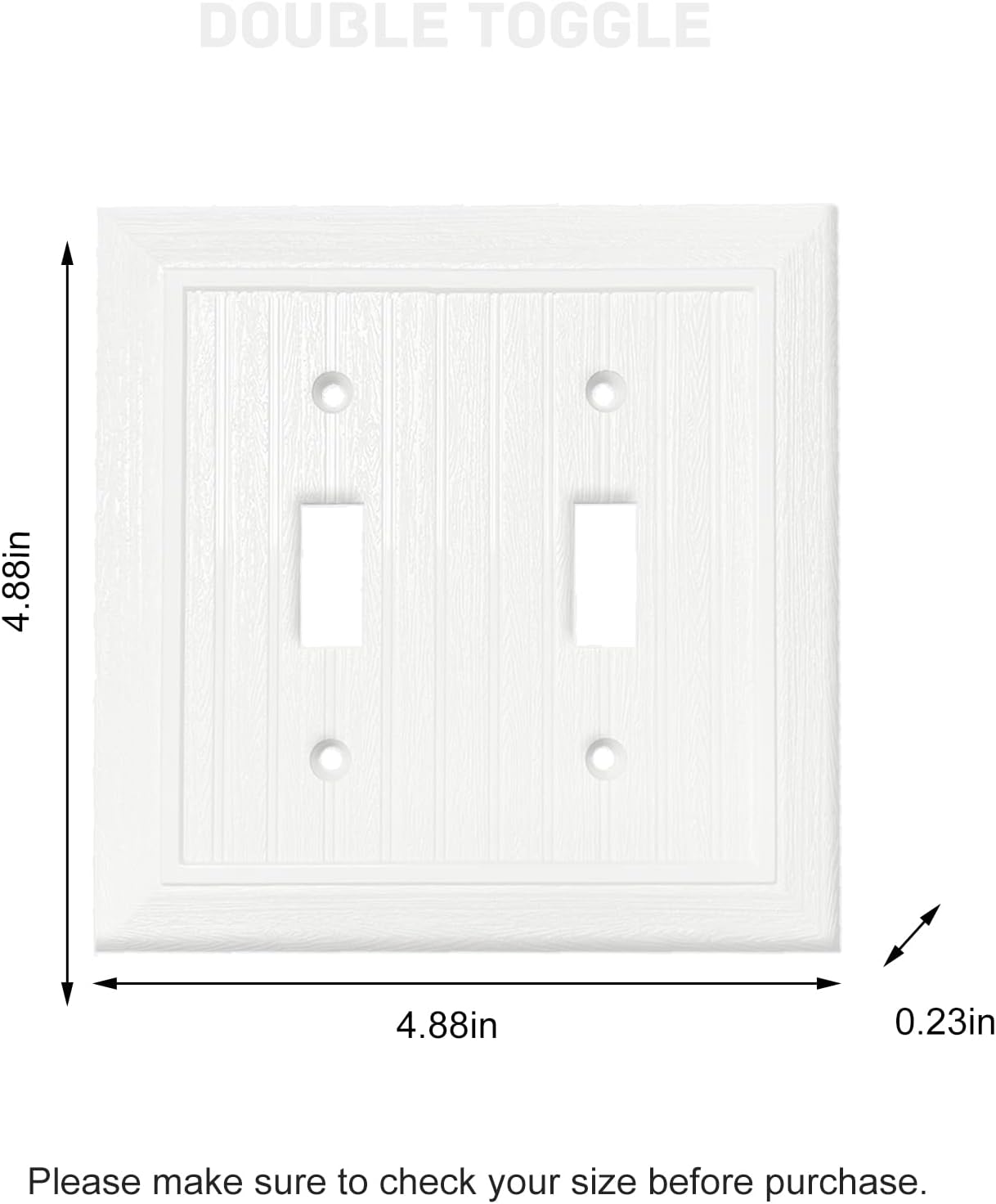 Modern Decorative Wall Plate Retro Wood Grain design Switch Cover Outlet Cover for Light Switch, Smart Switch, Dimmer, GFCI, USB Outlet (4 Pack, Double Toggle)
