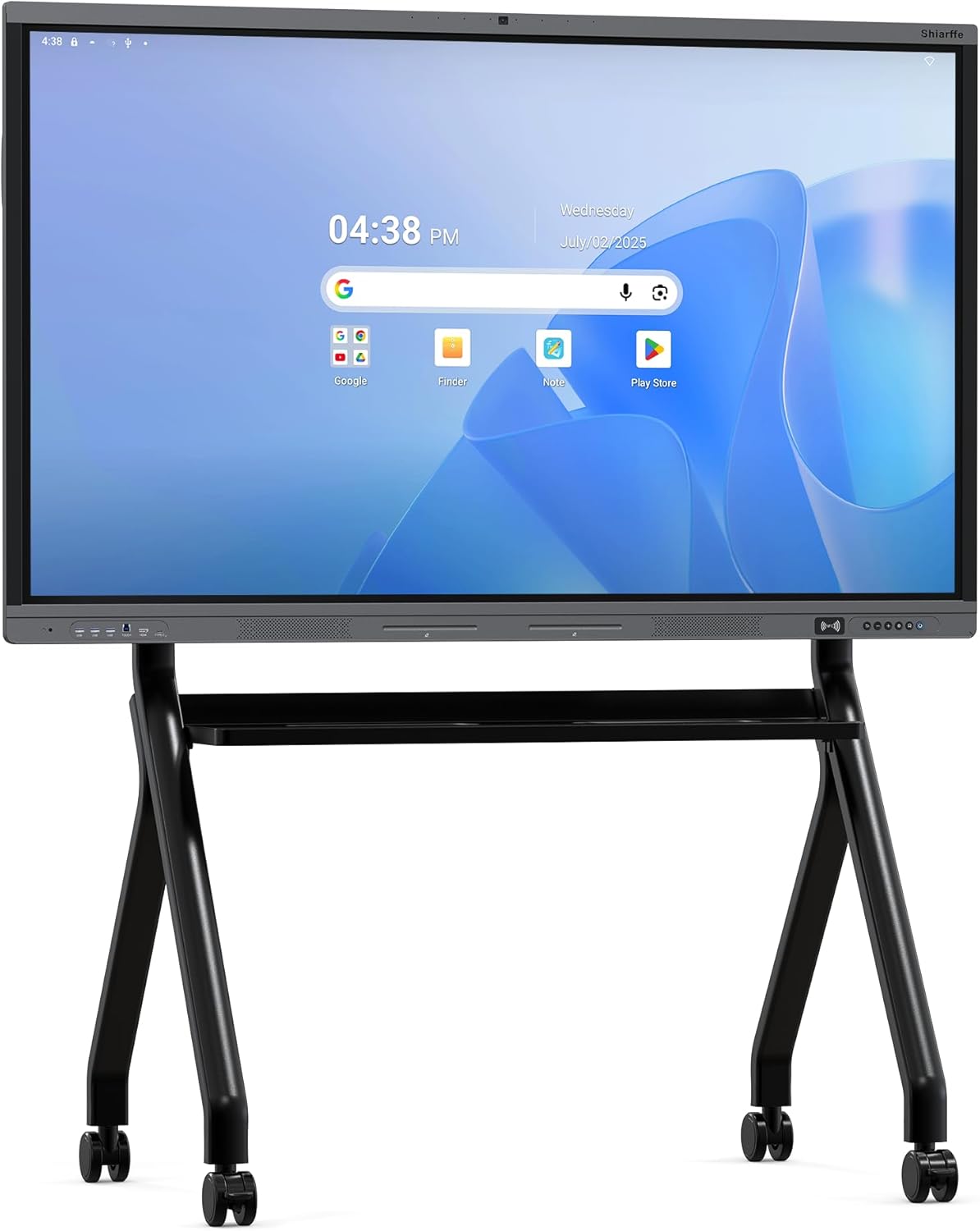 Shiarffe X5 Pro 4K 65 Inch Smart Board with Portable Stand, EDLA-Certified Digital Whiteboard, Touchscreen Interactive Display Built-in Camera for Classroom Office Hybrid Work Home, Android OS
