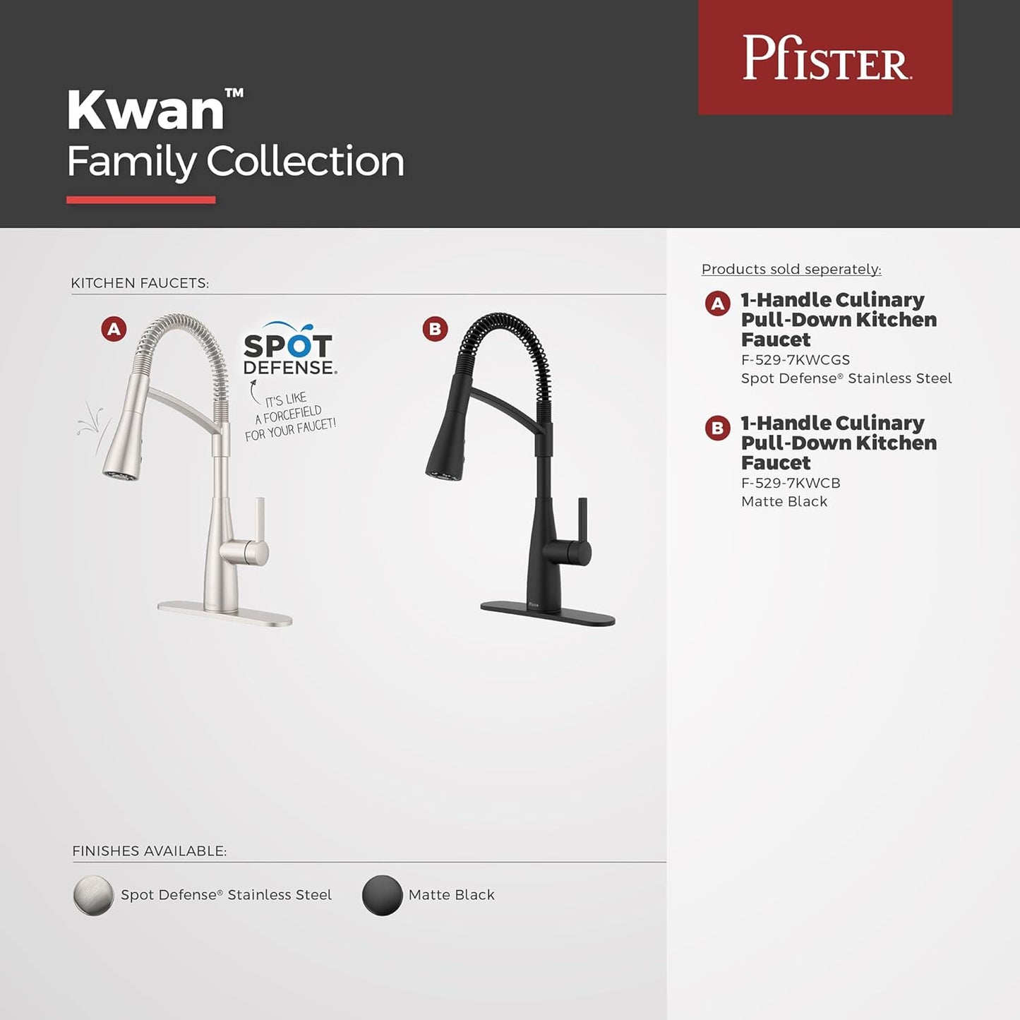 Pfister Kwan Commercial Culinary Kitchen Faucet with Pull Down Sprayer, High Arc, NSF Certified, Spot Defense Stainless Steel Finish, F5297KWCGS