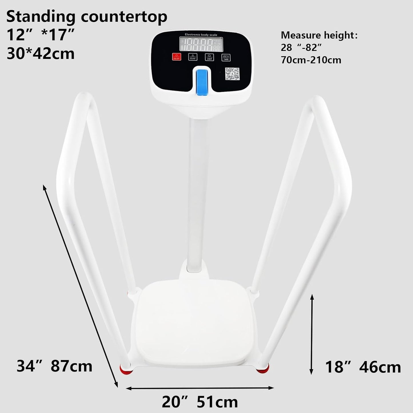 Assist The Elderly in Measuring Weight gain While Standing, with an Electronic Scale with armrests, Suitable for use in clinics, Hospitals, Schools, Nursing Homes (Coconut Meat White)