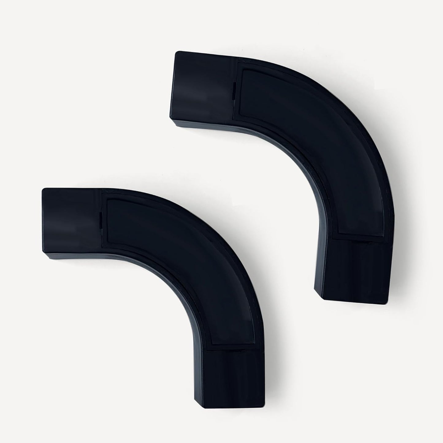 90° Curved Connectors for Ceiling Curtain Track, Ceiling Track for Curtains, Track Curtains Ceiling Mount/Wall Mount, Room Divider Curtains Tracks（Black 2 PCS）.