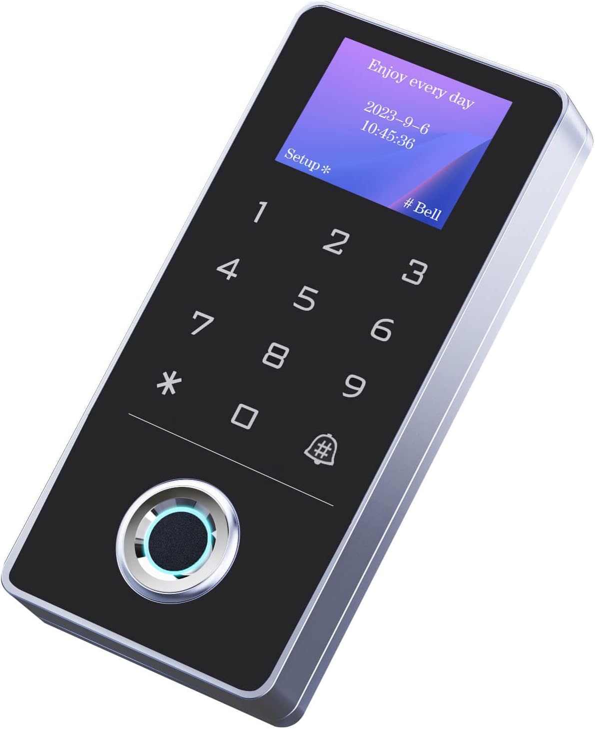 Door Access Control System Kit - Fingerprint, RFID Card, and Password Entry, 1200LB Magnetic Lock, Infrared Wireless Switch, Waterproof Door Access Controller with LCD Screen Display