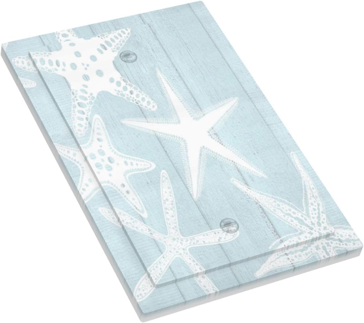 Beach Starfish Vintage Wood Rustic Country Ocean Light Switch Cover Plate 1 Gang No Device Blank Electrical Wall Plates Faceplate Decorative Switch Plate Covers for Farmhouse Kids Room Decor